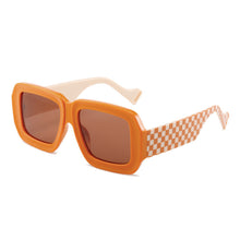 Load image into Gallery viewer, Fenqiqi Brand Square Sunglasses Big Designer Checkerboard Printting Shades Sunglasses Women 2023