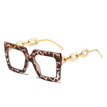 Load image into Gallery viewer, Fenqiqi Square Anti Blue Light Glasses Women 2023 Brand Designer Oversized Blue Leopard Glasses Frame Lentes Opticos Para Mujer