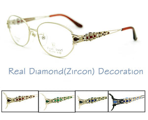 "Fiat Lux "Original Brand Eyeglasses Frames for Glasses Women Optical in Real Diamond Full Rim Titanium