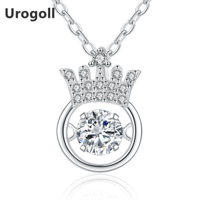 Collane in argento sterling 925 di gioielleria raffinata per le donne Collana classica con corona AAA Collane con pendente in pietra zirconio all'ingrosso 