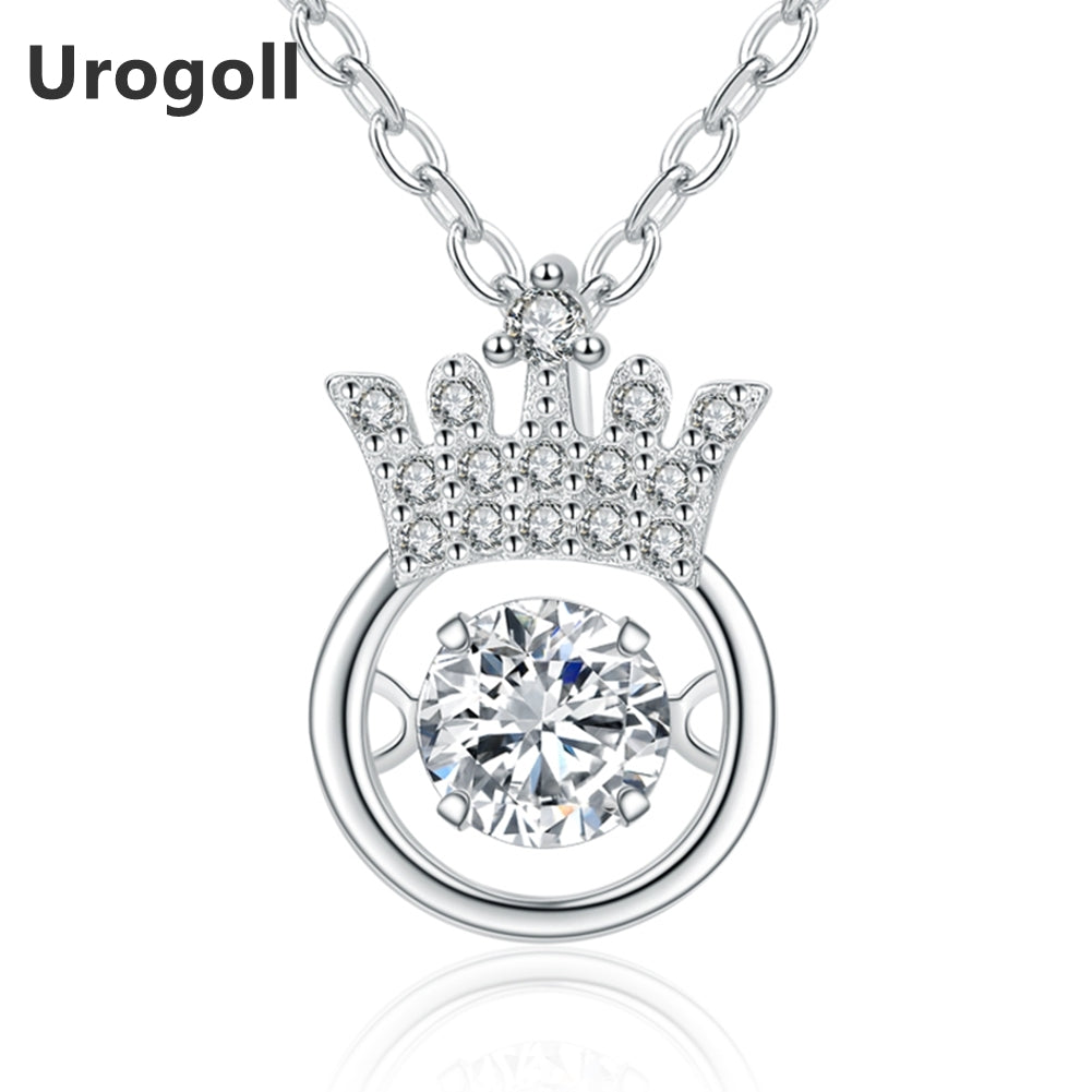 Collane in argento sterling 925 di gioielleria raffinata per le donne Collana classica con corona AAA Collane con pendente in pietra zirconio all'ingrosso 