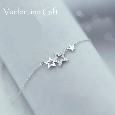 Gioielleria raffinata Collana con ciondolo a forma di stelle in argento sterling 925. Regalo di gioielli per donna di Natale D di San Valentino 
