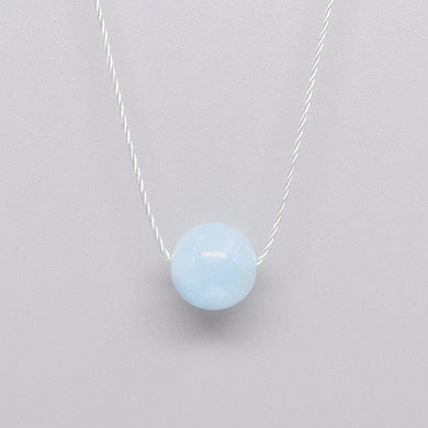 Gioielleria raffinata Marzo Birthstone Girocolli Collane Catena in argento 925 Corda Acquamarina naturale Pietre di cristallo Donne curative # O031N 