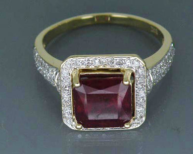 Fine Jewelry Vintage Solid 14Kt Yellow Gold 4.60Ct Heated Red Ruby Gemstone Ring