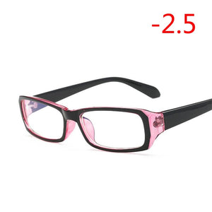 Finished Myopia Glasses With Degree Women Men Short-sight Eyewear Black Blue Red Frame With Diopter Sighted Prescription Glasses