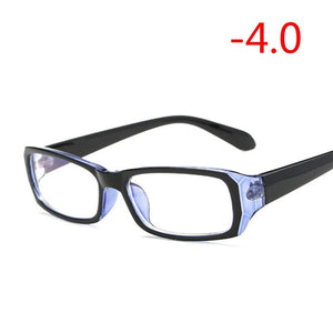 Finished Myopia Glasses With Degree Women Men Short-sight Eyewear Black Blue Red Frame With Diopter Sighted Prescription Glasses