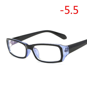 Finished Myopia Glasses With Degree Women Men Short-sight Eyewear Black Blue Red Frame With Diopter Sighted Prescription Glasses