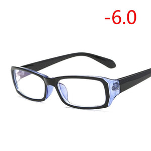 Finished Myopia Glasses With Degree Women Men Short-sight Eyewear Black Blue Red Frame With Diopter Sighted Prescription Glasses