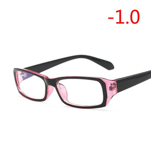 Finished Myopia Glasses With Degree Women Men Short-sight Eyewear Black Blue Red Frame With Diopter Sighted Prescription Glasses