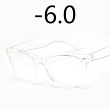 Load image into Gallery viewer, Finished Myopia glasses Transparent White Plastic Frame 2140 Eyewear Diopters 0 -0.5 -1 -1.5 -2 -2.5 -3 -3.5 -4 -4.5 -5 -5.5 -6