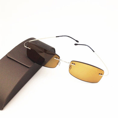 Finished rimless myopia sunglasses ultra-light frameless Nearsighted Glasses Myopia glasses sun glasses brown color