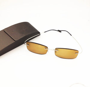 Finished rimless myopia sunglasses ultra-light frameless Nearsighted Glasses Myopia glasses sun glasses brown color