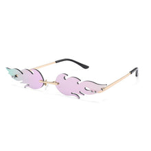 Load image into Gallery viewer, Fire shape Sunglasses Women smaill Size Frameless Cat eye Mirror Sun Glasses for women Lady Female Brand Designer