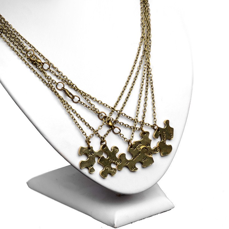 Five Piece Jigsaw Puzzle Love Best Friends Puzzle Necklace Creative Letter Necklace Wholesale