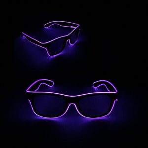 Flashing Luminous EL Wire Glasses Glow Party Supplies Apparel Accessories Neon Light Sunglasses For Nightclub Dance