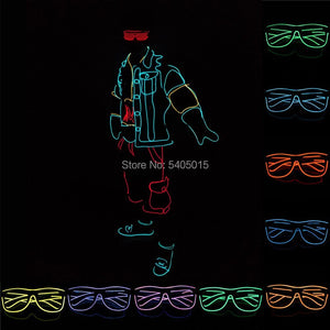 Flashing Luminous EL Wire Glasses Glow Party Supplies Apparel Accessories Neon Light Sunglasses For Nightclub Dance