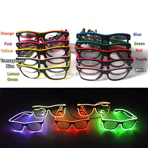 Flashing Luminous EL Wire Glasses Glow Party Supplies Apparel Accessories Neon Light Sunglasses For Nightclub Dance