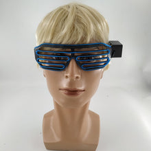 Load image into Gallery viewer, Flashing Rechargeable Shutter Sunglasses Cosplay Party Props Neon Decor Decorative LED Glasses For Halloween Dance Party