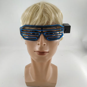 Flashing Rechargeable Shutter Sunglasses Cosplay Party Props Neon Decor Decorative LED Glasses For Halloween Dance Party