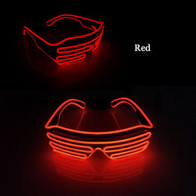 Load image into Gallery viewer, Flashing Rechargeable Shutter Sunglasses Cosplay Party Props Neon Decor Decorative LED Glasses For Halloween Dance Party