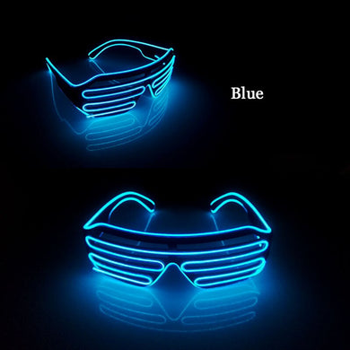 Flashing Rechargeable Shutter Sunglasses Cosplay Party Props Neon Decor Decorative LED Glasses For Halloween Dance Party