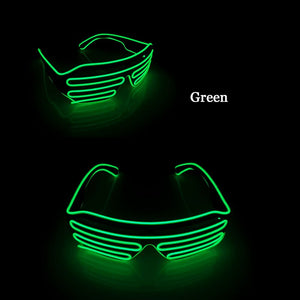 Flashing Rechargeable Shutter Sunglasses Cosplay Party Props Neon Decor Decorative LED Glasses For Halloween Dance Party