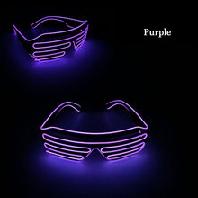 Load image into Gallery viewer, Flashing Rechargeable Shutter Sunglasses Cosplay Party Props Neon Decor Decorative LED Glasses For Halloween Dance Party