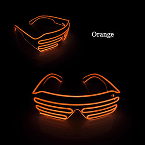 Flashing Rechargeable Shutter Sunglasses Cosplay Party Props Neon Decor Decorative LED Glasses For Halloween Dance Party