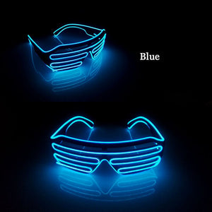 Flashing Rechargeable Shutter Sunglasses Cosplay Party Props Neon Decor Decorative LED Glasses For Halloween Dance Party
