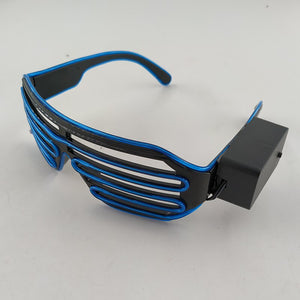 Flashing Rechargeable Shutter Sunglasses Cosplay Party Props Neon Decor Decorative LED Glasses For Halloween Dance Party