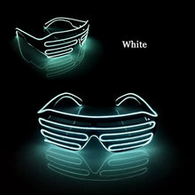 Load image into Gallery viewer, Flashing Rechargeable Shutter Sunglasses Cosplay Party Props Neon Decor Decorative LED Glasses For Halloween Dance Party