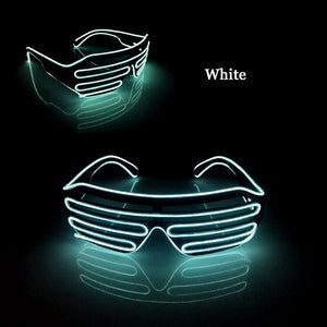 Flashing Rechargeable Shutter Sunglasses Cosplay Party Props Neon Decor Decorative LED Glasses For Halloween Dance Party