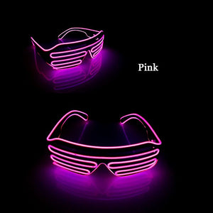 Flashing Rechargeable Shutter Sunglasses Cosplay Party Props Neon Decor Decorative LED Glasses For Halloween Dance Party