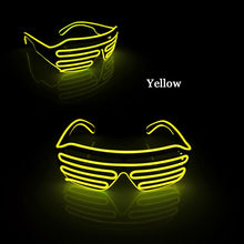 Load image into Gallery viewer, Flashing Rechargeable Shutter Sunglasses Cosplay Party Props Neon Decor Decorative LED Glasses For Halloween Dance Party