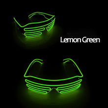 Load image into Gallery viewer, Flashing Rechargeable Shutter Sunglasses Cosplay Party Props Neon Decor Decorative LED Glasses For Halloween Dance Party
