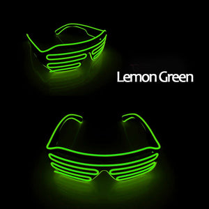 Flashing Rechargeable Shutter Sunglasses Cosplay Party Props Neon Decor Decorative LED Glasses For Halloween Dance Party