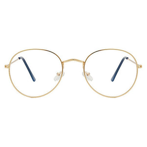 Flat Mirror Metal Eyewear Women Girls Solid Color Decorative Glasses Metal Round Spectacle Frame Fashion Retro Glasses Frame