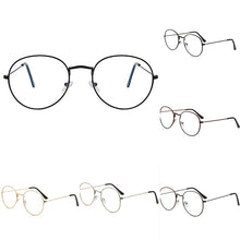 Load image into Gallery viewer, Flat Mirror Metal Eyewear Women Girls Solid Color Decorative Glasses Metal Round Spectacle Frame Fashion Retro Glasses Frame