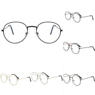 Flat Mirror Metal Eyewear Women Girls Solid Color Decorative Glasses Metal Round Spectacle Frame Fashion Retro Glasses Frame