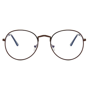 Flat Mirror Metal Eyewear Women Girls Solid Color Decorative Glasses Metal Round Spectacle Frame Fashion Retro Glasses Frame
