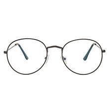 Load image into Gallery viewer, Flat Mirror Metal Eyewear Women Girls Solid Color Decorative Glasses Metal Round Spectacle Frame Fashion Retro Glasses Frame