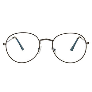 Flat Mirror Metal Eyewear Women Girls Solid Color Decorative Glasses Metal Round Spectacle Frame Fashion Retro Glasses Frame