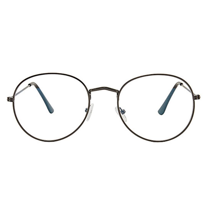 Flat Mirror Metal Eyewear Women Girls Solid Color Decorative Glasses Metal Round Spectacle Frame Fashion Retro Glasses Frame