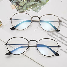 Load image into Gallery viewer, Flat Mirror Metal Eyewear Women Girls Solid Color Decorative Glasses Metal Round Spectacle Frame Fashion Retro Glasses Frame