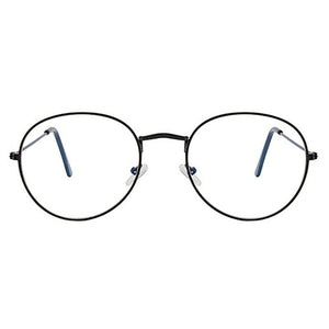 Flat Mirror Metal Eyewear Women Girls Solid Color Decorative Glasses Metal Round Spectacle Frame Fashion Retro Glasses Frame