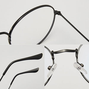 Flat Mirror Metal Eyewear Women Girls Solid Color Decorative Glasses Metal Round Spectacle Frame Fashion Retro Glasses Frame