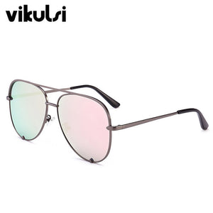 Flat Top Aviation Sunglasses Women UV400 Retro Brand Designer  Mirror Sun Glasses For Female Ladies Metal Frame Eyewear