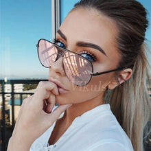 Load image into Gallery viewer, Flat Top Aviation Sunglasses Women UV400 Retro Brand Designer  Mirror Sun Glasses For Female Ladies Metal Frame Eyewear