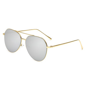 Flat Top Aviation Sunglasses Women UV400 Retro Brand Designer  Mirror Sun Glasses For Female Ladies Metal Frame Eyewear