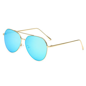Flat Top Aviation Sunglasses Women UV400 Retro Brand Designer  Mirror Sun Glasses For Female Ladies Metal Frame Eyewear